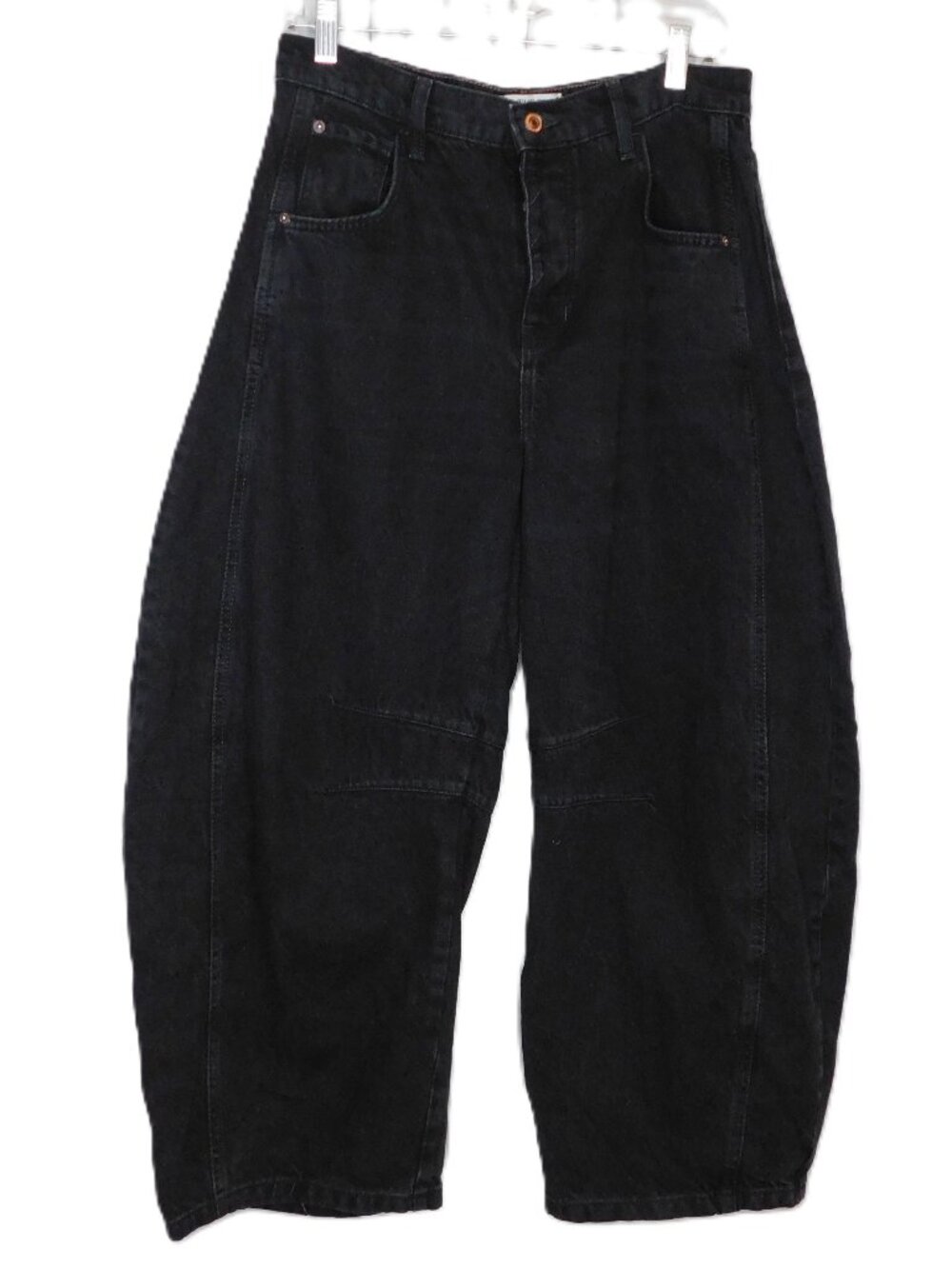 Free People Good Luck Mid Rise Barrel Jeans | Soundwave | Black | VGUC | 28 - Picture 9 of 9